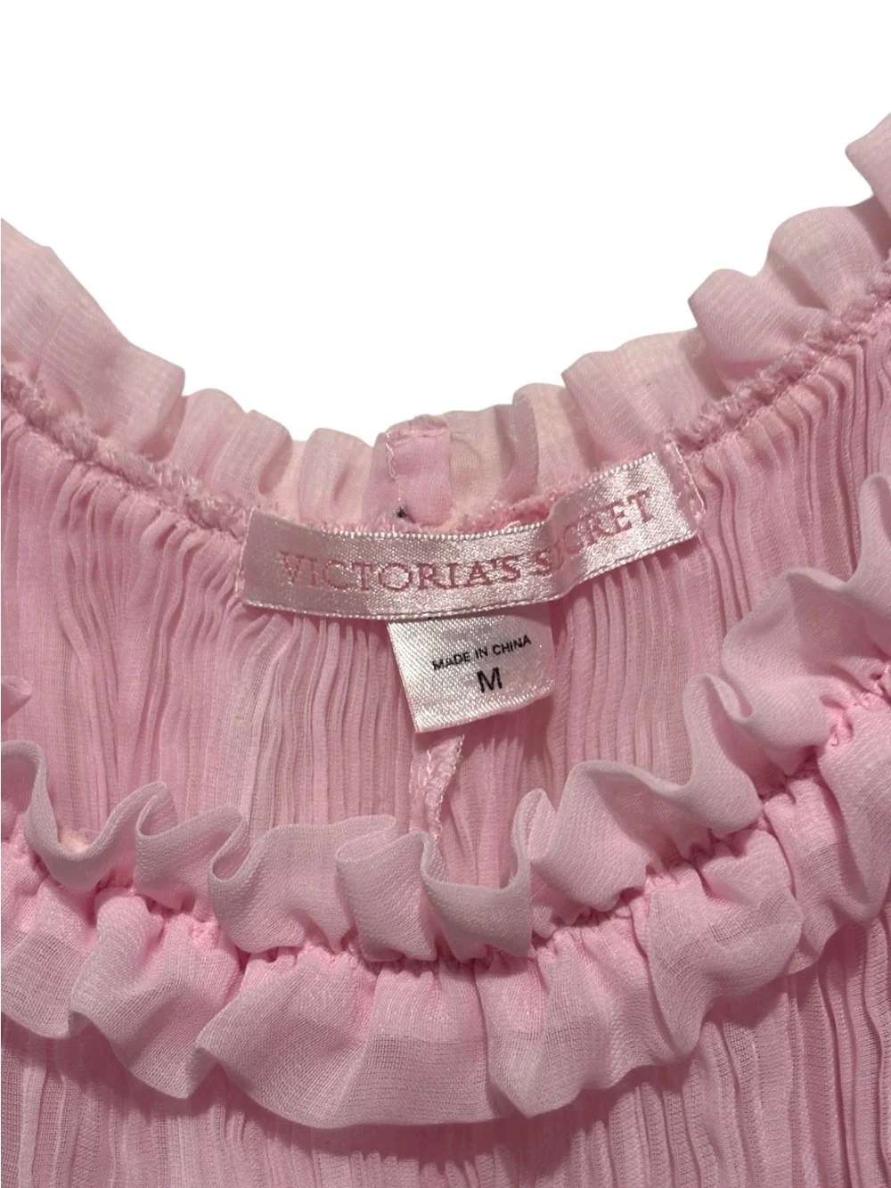 Sabrina Carpenter Victoria's Secret pink pleated babydoll slip dress